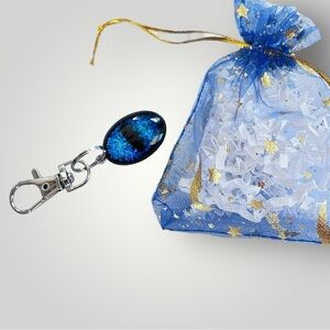𝑯𝒂𝒏𝒅𝒎𝒂𝒅𝒆 Blue Dragon Eye Keychain w/Gift Bag